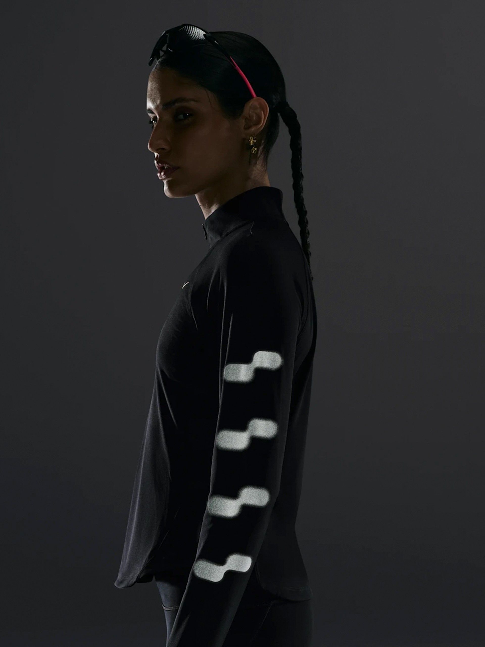 Camisola com Fecho de Running Nike Tempo Flash Dri-FIT Preta Para Mulher