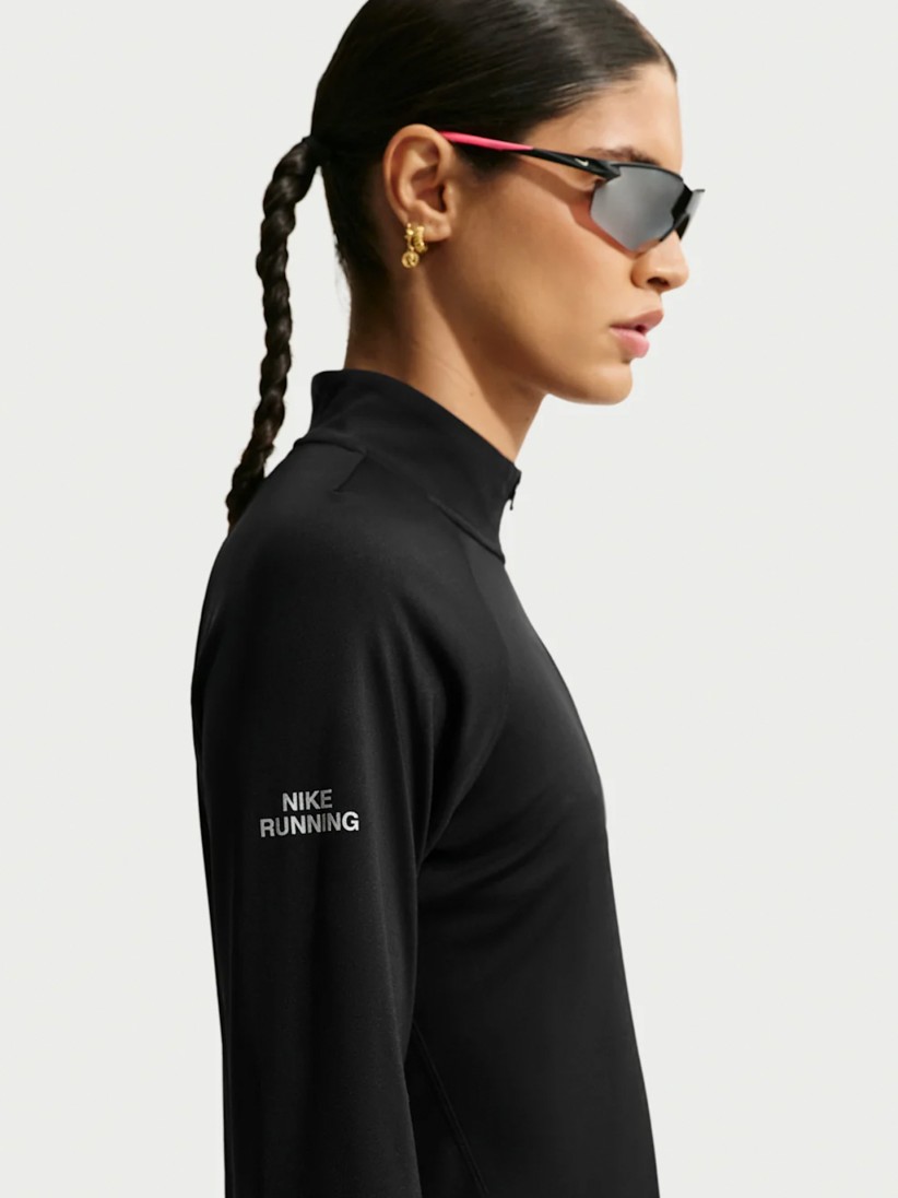 Sudadera con Cremallera de Running Nike Tempo Flash Dri-FIT Negra Para Mujer
