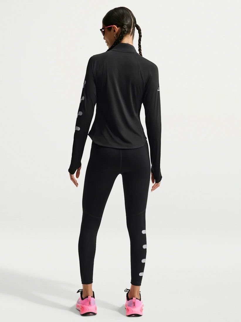 Sudadera con Cremallera de Running Nike Tempo Flash Dri-FIT Negra Para Mujer