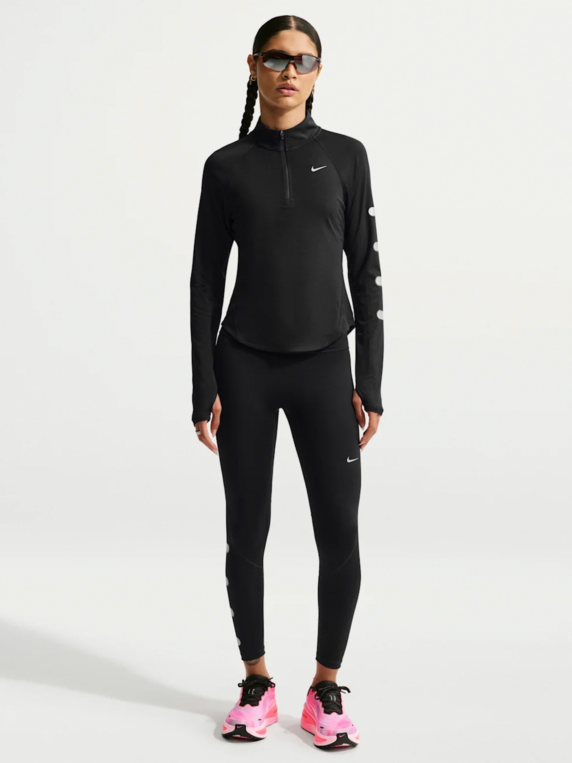 Camisola com Fecho de Running Nike Tempo Flash Dri-FIT Preta Para Mulher