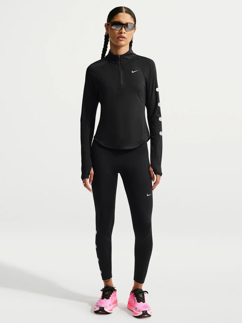 Sudadera con Cremallera de Running Nike Tempo Flash Dri-FIT Negra Para Mujer Sudadera con Cremallera de Running Nike Tempo Flash Dri-FIT Negra Para Mujer