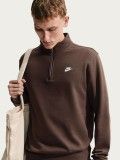 Nike Sportswear Club Fleece Brown Zip Sweater For Men
