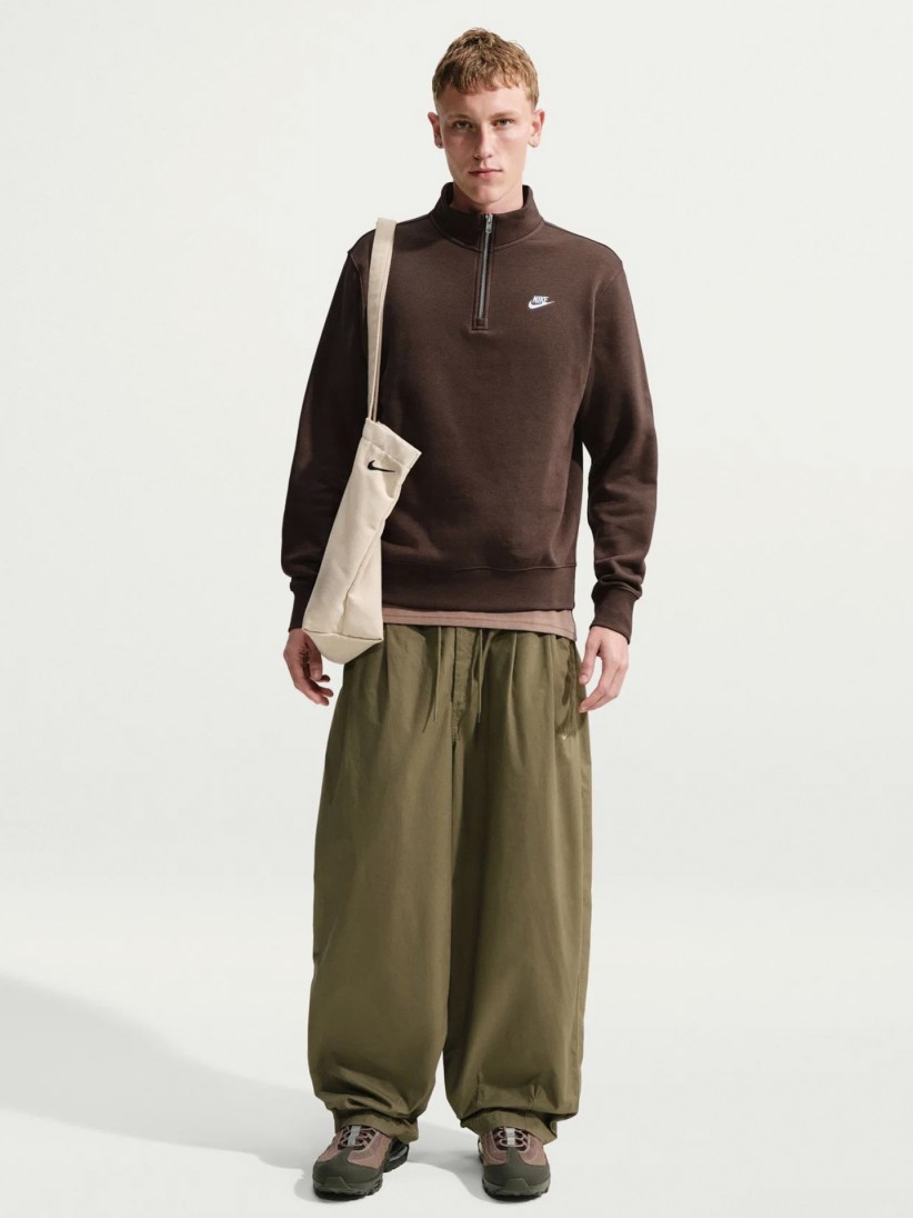 Nike Sportswear Club Fleece Brown Zip Sweater For Men