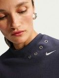 Nike Studio Fleece Oversized Cropped Blue Sweater For Women
