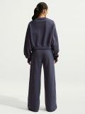 Nike Studio Fleece Oversized Cropped Blue Sweater For Women