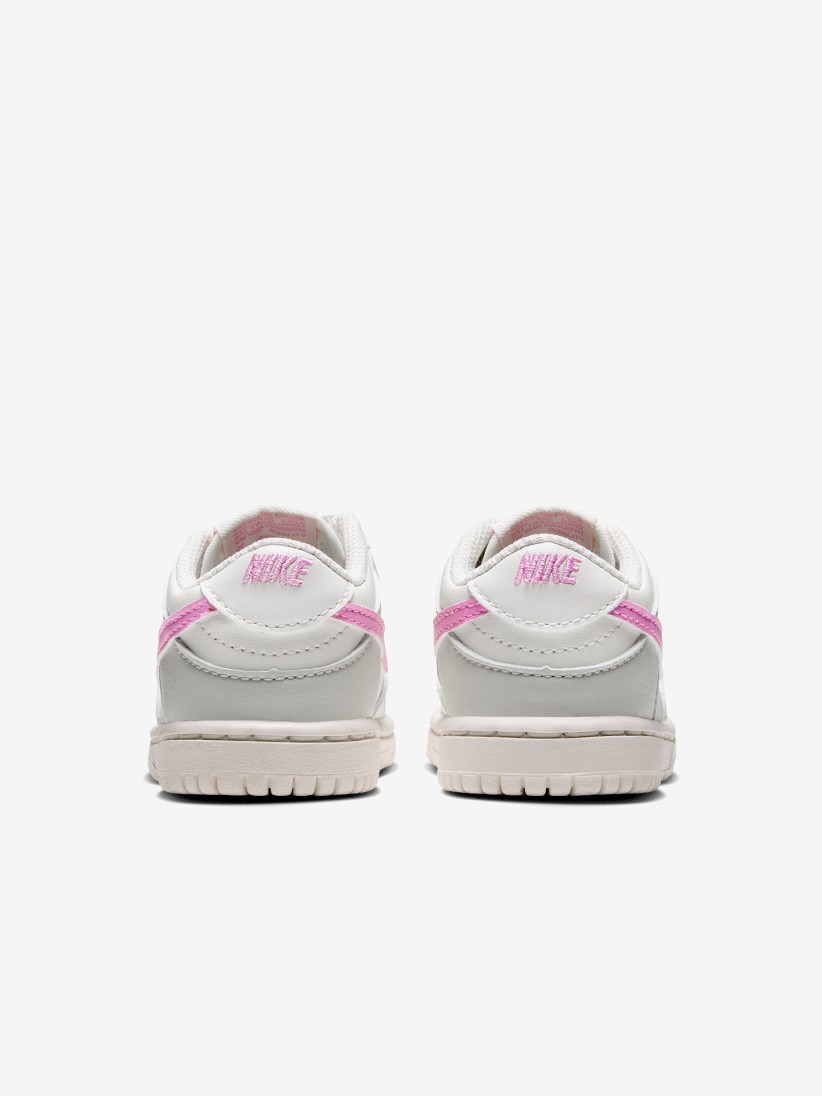 Sapatilhas Nike Dunk Low Cinzentas, Brancas e Rosa Para Beb�