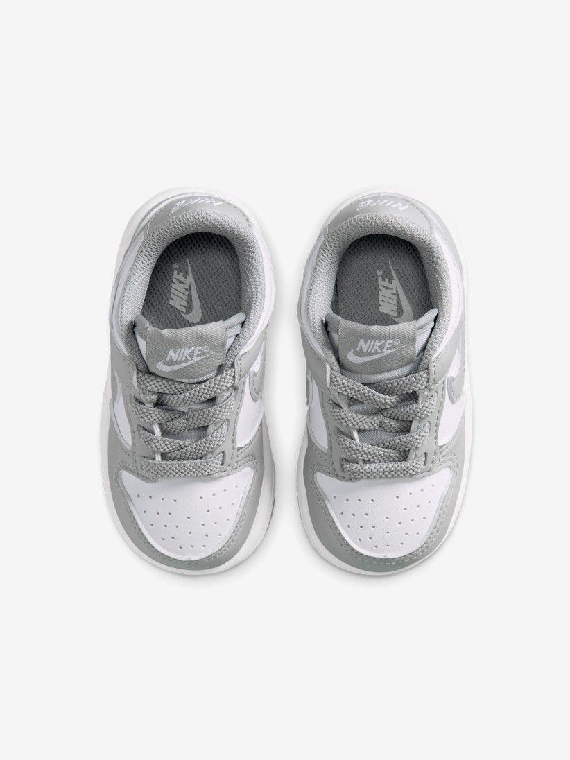 Sapatilhas Nike Dunk Low Cinzentas e Brancas Para Beb�