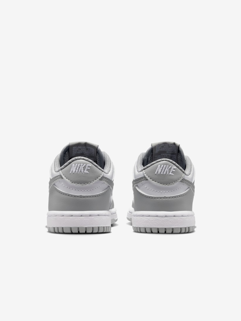 Sapatilhas Nike Dunk Low Cinzentas e Brancas Para Beb�