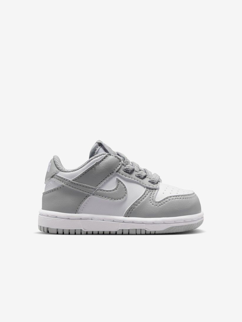 Sapatilhas Nike Dunk Low Cinzentas e Brancas Para Beb�
