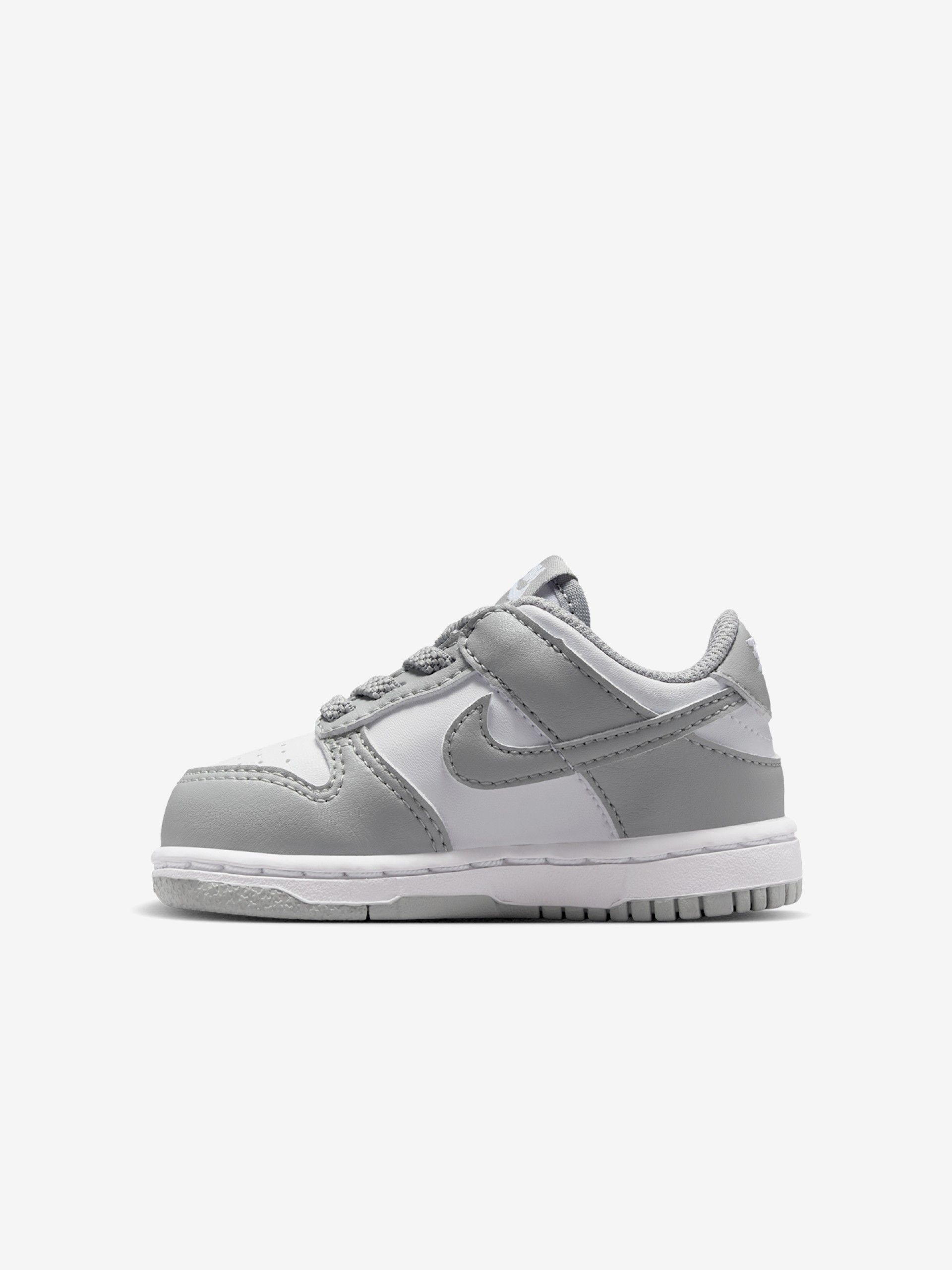 Zapatillas Nike Dunk Low Grises y Blancas Para Bebé