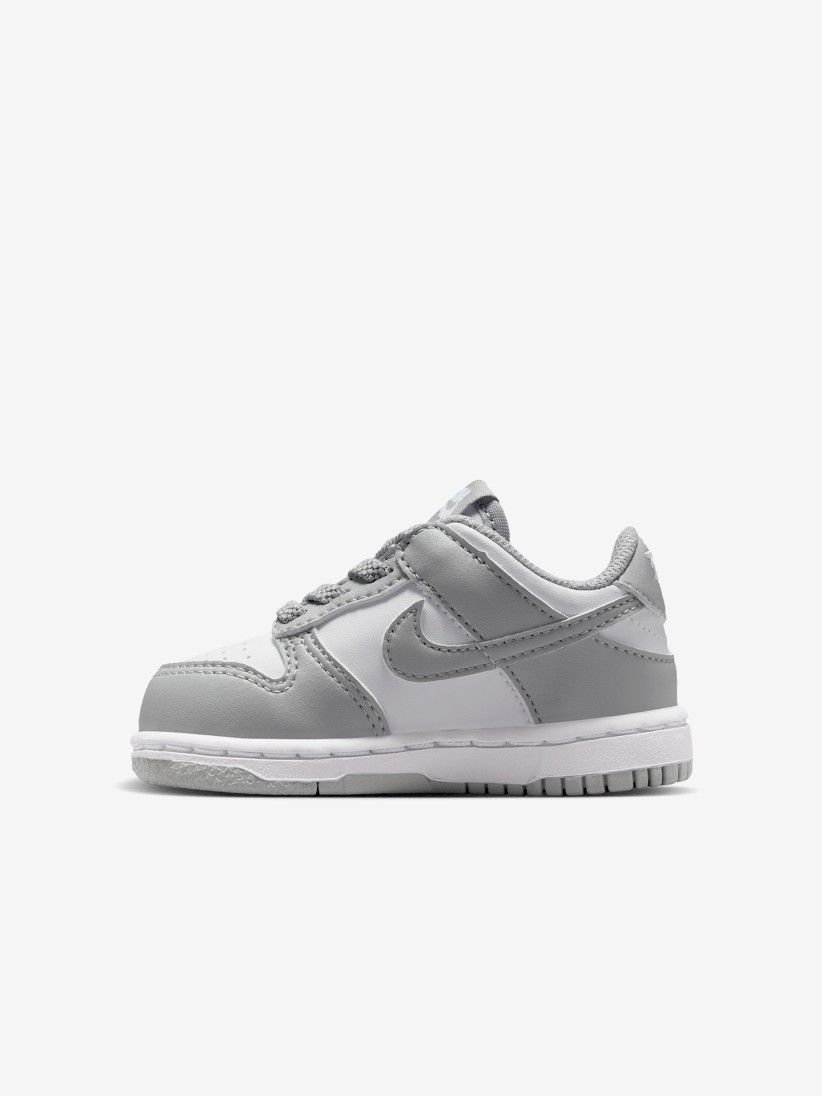 Sapatilhas Nike Dunk Low Cinzentas e Brancas Para Beb�