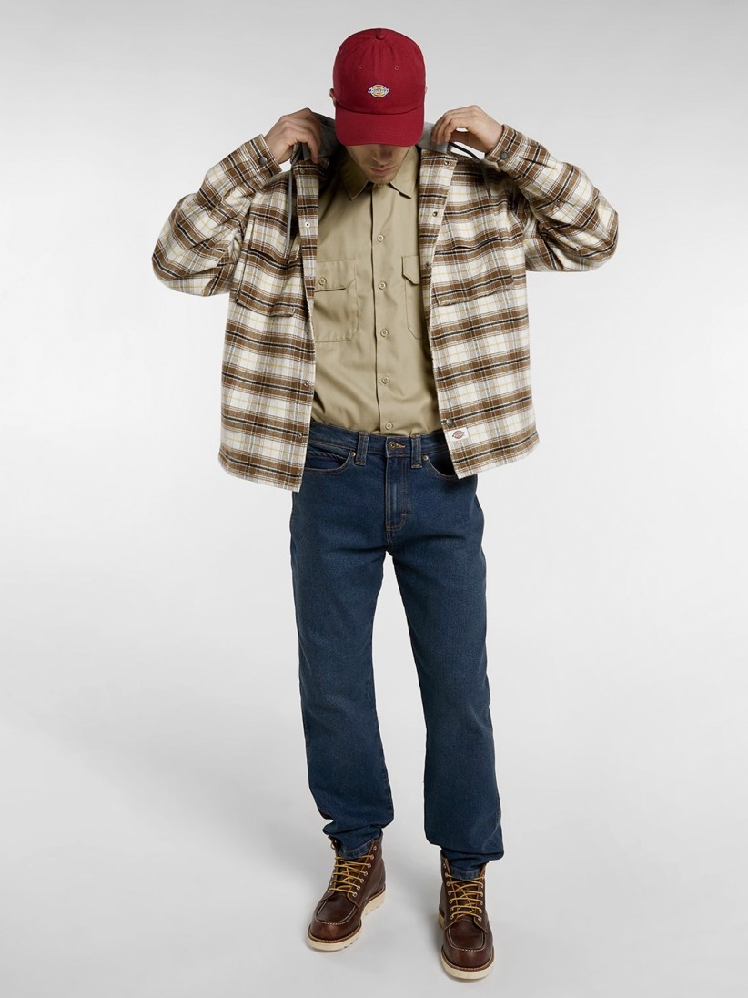 Casaco com Capuz Dickies Eustis de Flanela Padrão Xadrez Casaco com Capuz Dickies Eustis de Flanela Padrão Xadrez